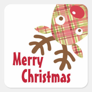 Pegatina Cuadrada Feliz Navidad, canalla caprichosa