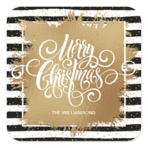 Feliz Navidad franjas blancas negras