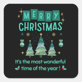 Pegatina Cuadrada Feliz Navidad - Maravilloso momento del año
