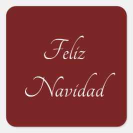 Pegatina Cuadrada Feliz Navidad Navidad rojo