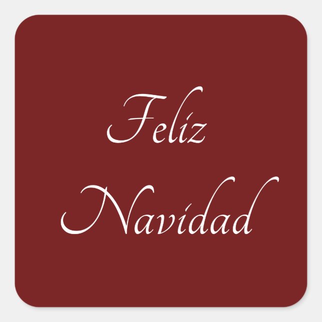 Pegatina Cuadrada Feliz Navidad Navidad rojo (Anverso)