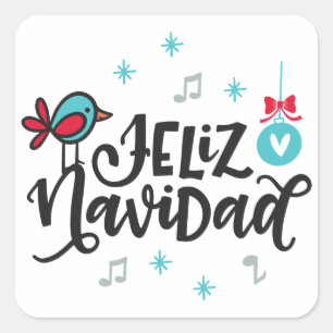 Pegatina Cuadrada Feliz Navidad, Navidades