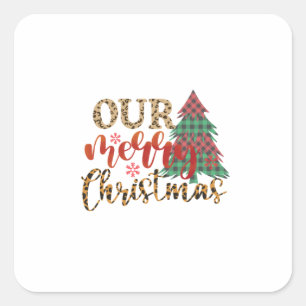 Pegatina Cuadrada Feliz Navidad Nuestra Feliz Navidad