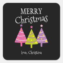 Feliz Navidad Personalizado de los Árboles Rosados