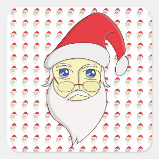 Pegatina Cuadrada Feliz Navidad Santa