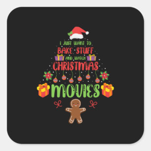 Pegatina Cuadrada Feliz Navidad, Solo Quiero Hacer Cosas