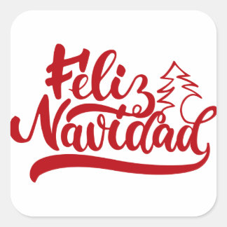 Pegatina Cuadrada Feliz Navidad Sticker