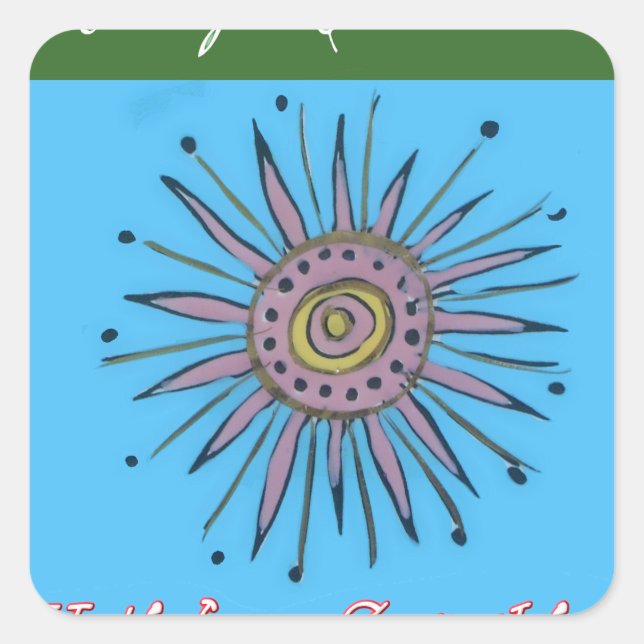 Pegatina Cuadrada Feliz Navidad Sunshine Holiday.png (Anverso)