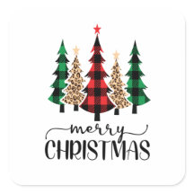 Feliz Navidad Verde Rojo Árboles de plástico negro