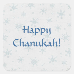 Pegatina Cuadrada Feliz Nieve Chanukah