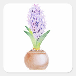 Pegatina Cuadrada Feliz noruz Hyacinth