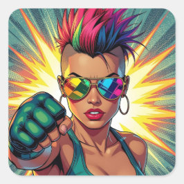 Pegatina Cuadrada ¡Feliz Orgullo! Lgbtqia+ Mes