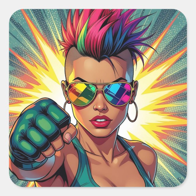 Pegatina Cuadrada ¡Feliz Orgullo! Lgbtqia+ Mes (Anverso)