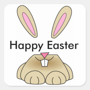 Pegatina Cuadrada Feliz Pascua