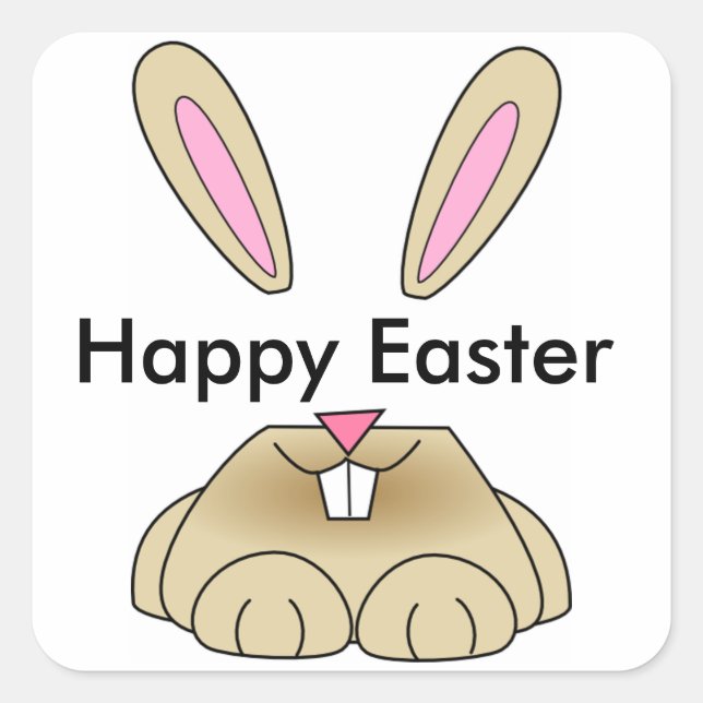 Pegatina Cuadrada Feliz Pascua (Anverso)