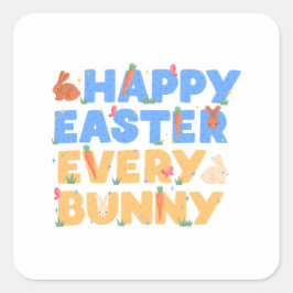 Pegatina Cuadrada Feliz Pascua