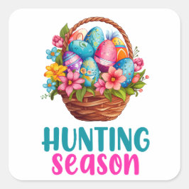 Pegatina Cuadrada Feliz Pascua - Animales