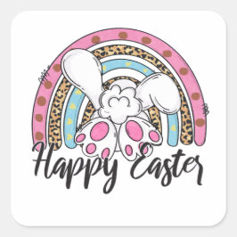 Pegatina Cuadrada ¡Feliz Pascua Para Ti Y Para Ti!