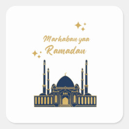 Pegatina Cuadrada Feliz Ramadan Kareem -Citas de Eid Mubarak