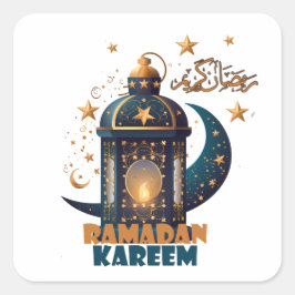 Pegatina Cuadrada Feliz Ramadán Kareem Y Eid Mubarak 2024