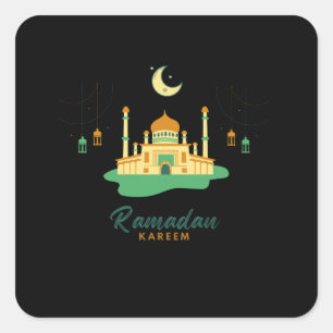 Pegatina Cuadrada Feliz Ramadan Kareem y Eid Mubarak 2026
