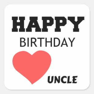 PEGATINA CUADRADA FELIZ TÍO DE CUMPLEAÑOS