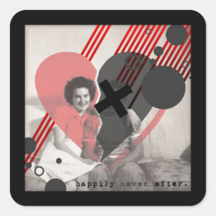 Pegatina Cuadrada felizmente nunca después