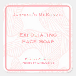 Pegatina Cuadrada Feminine Rose Pink Beauty Center Product