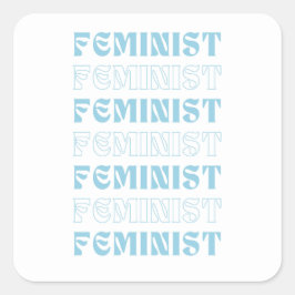Pegatina Cuadrada Feminista de Cute
