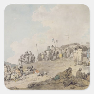 Pegatina Cuadrada Feria de Donnybrook, 1782 (pluma, tinta y w/c sobr
