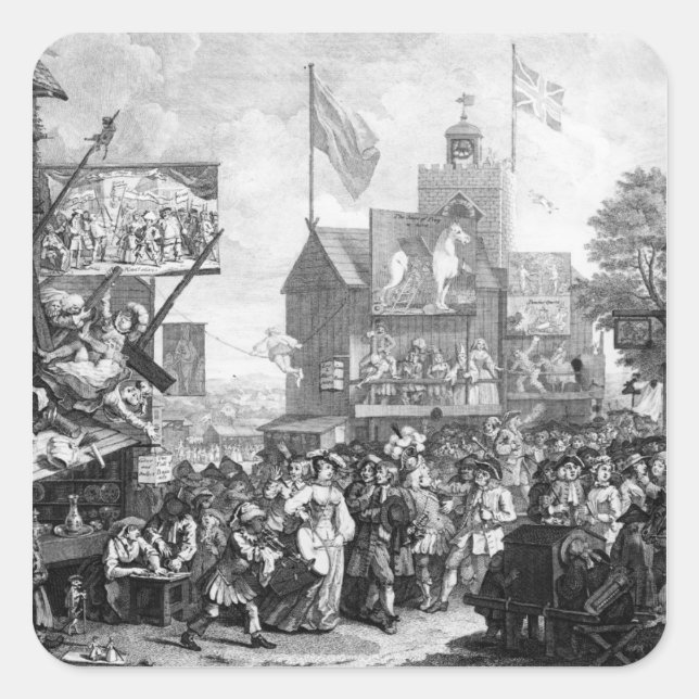 Pegatina Cuadrada Feria de Southwark, 1733 (Anverso)