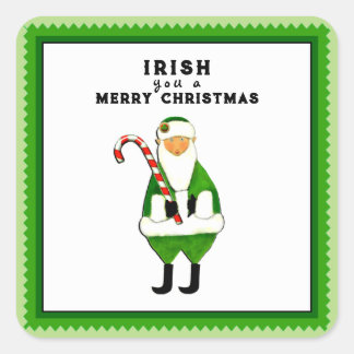 Pegatina Cuadrada Feriado de Navidades irlandeses