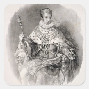 Pegatina Cuadrada Fernando I (1793-1875), rey de Lombardía-Venetia,