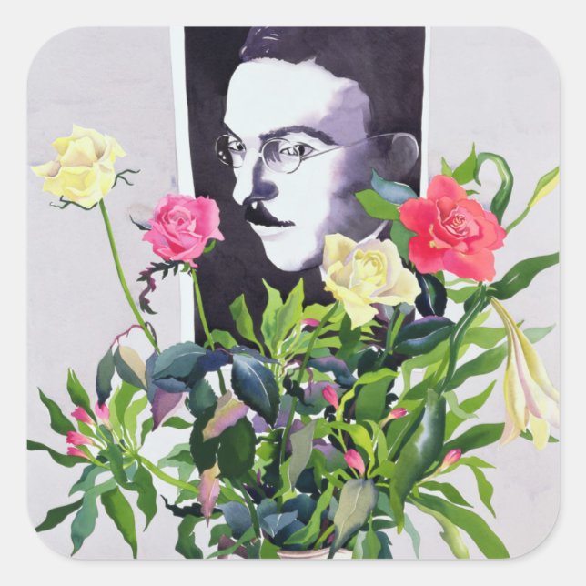 Pegatina Cuadrada Fernando Pessoa (Anverso)