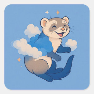 Pegatina Cuadrada Ferret