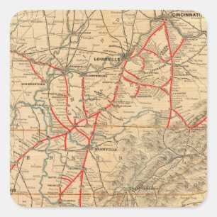 Pegatina Cuadrada Ferrocarril de Louisville y de Nashville