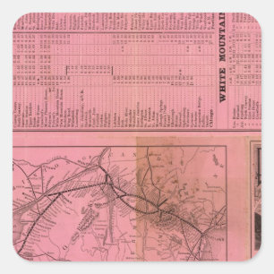 Pegatina Cuadrada Ferrocarril y conexiones de Portland y Ogdensburg