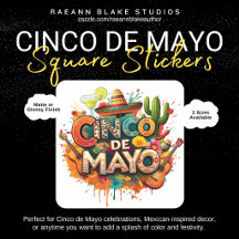 Pegatina cuadrada festiva del Cinco de Mayo