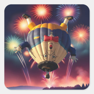 Pegatina Cuadrada Festival de Globos de Aire Caliente Lago Havasu