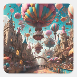 Pegatina Cuadrada Festival de Globos de Carnaval