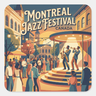 Pegatina Cuadrada Festival de Jazz de Montreal Canadá
