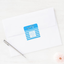 Pegatina Cuadrada Festival de la Cerveza Alemana Nombre Personalizad