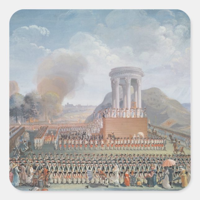 Pegatina Cuadrada Festival de la Federación, 14 de julio de 1790 (Anverso)