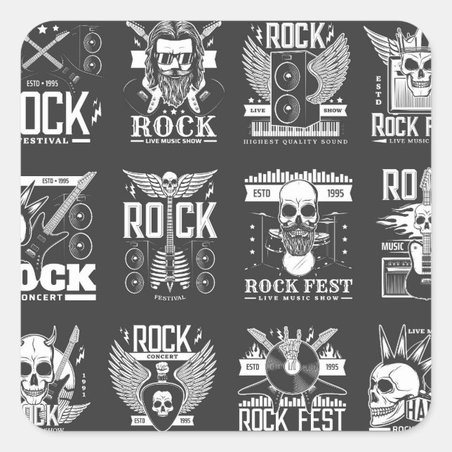 Pegatina Cuadrada Festival de música (Anverso)