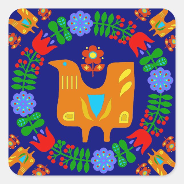 Pegatina Cuadrada Festival de verano (Anverso)