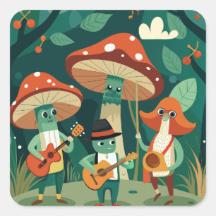 Pegatina Cuadrada Festival Funk de Funghi
