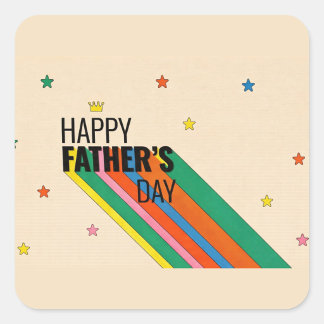 Pegatina Cuadrada Festive Father's Day Star & Stripe Sticker