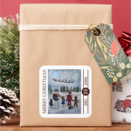 Pegatina Cuadrada Festive Friends Christmas