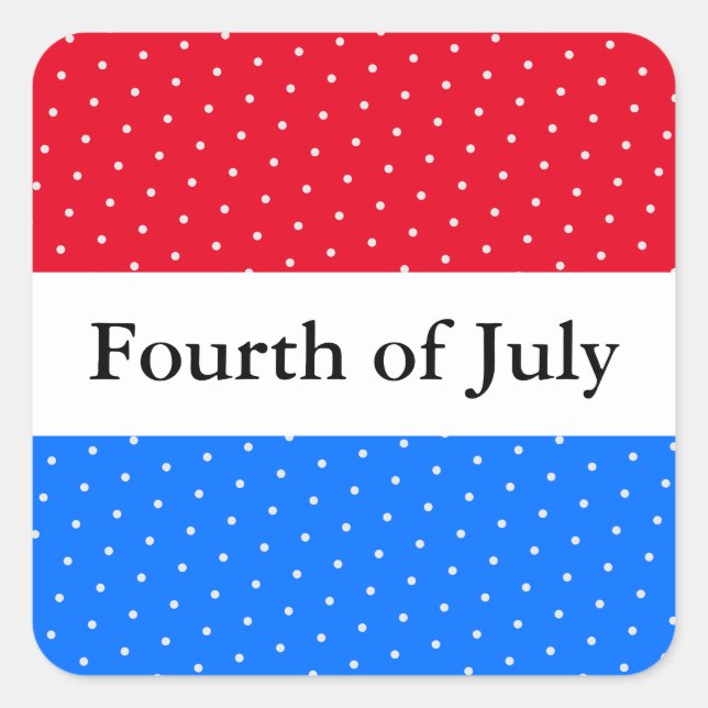 Pegatina Cuadrada Festividad 4 de julio Brillantes franjas azules ro (Anverso)