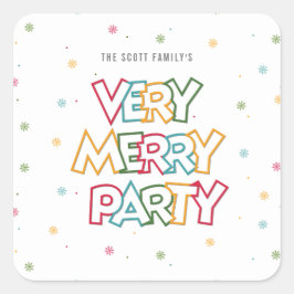 Pegatina Cuadrada Festividad Amor Feliz y Fiesta Brillante